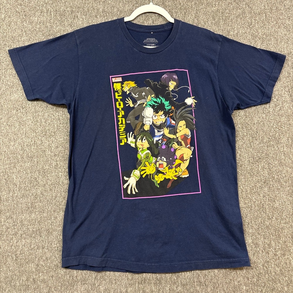 My Hero Academia T-Shirt Mens Large Blue Graphic Print Short Sleeve Anime